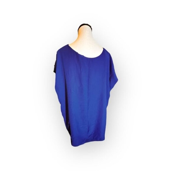 Women’s 2x reitmans Electric Blue Drop Shoulder Wide V Neck Blousy Top - Picture 4 of 7